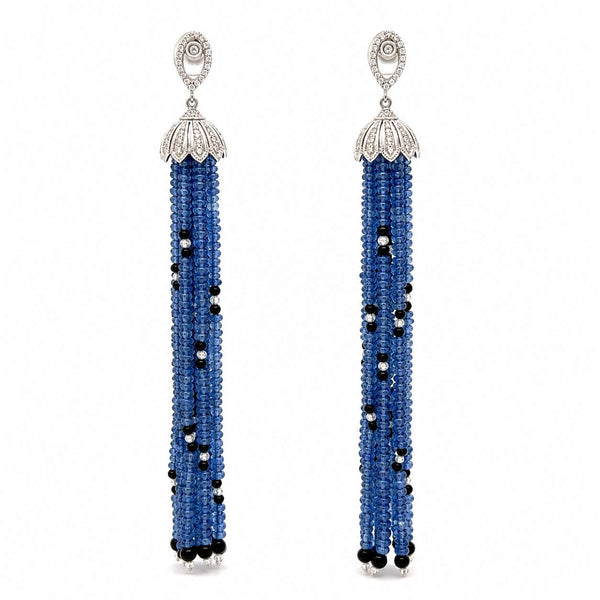 Sapphire & Diamond Tassel Earrings