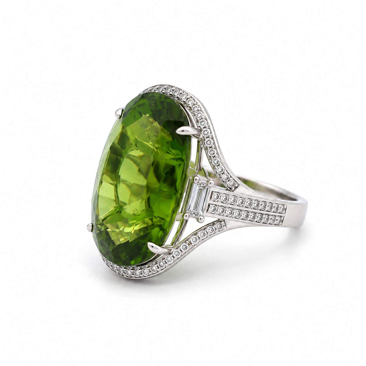 Peridot & Diamond Ring