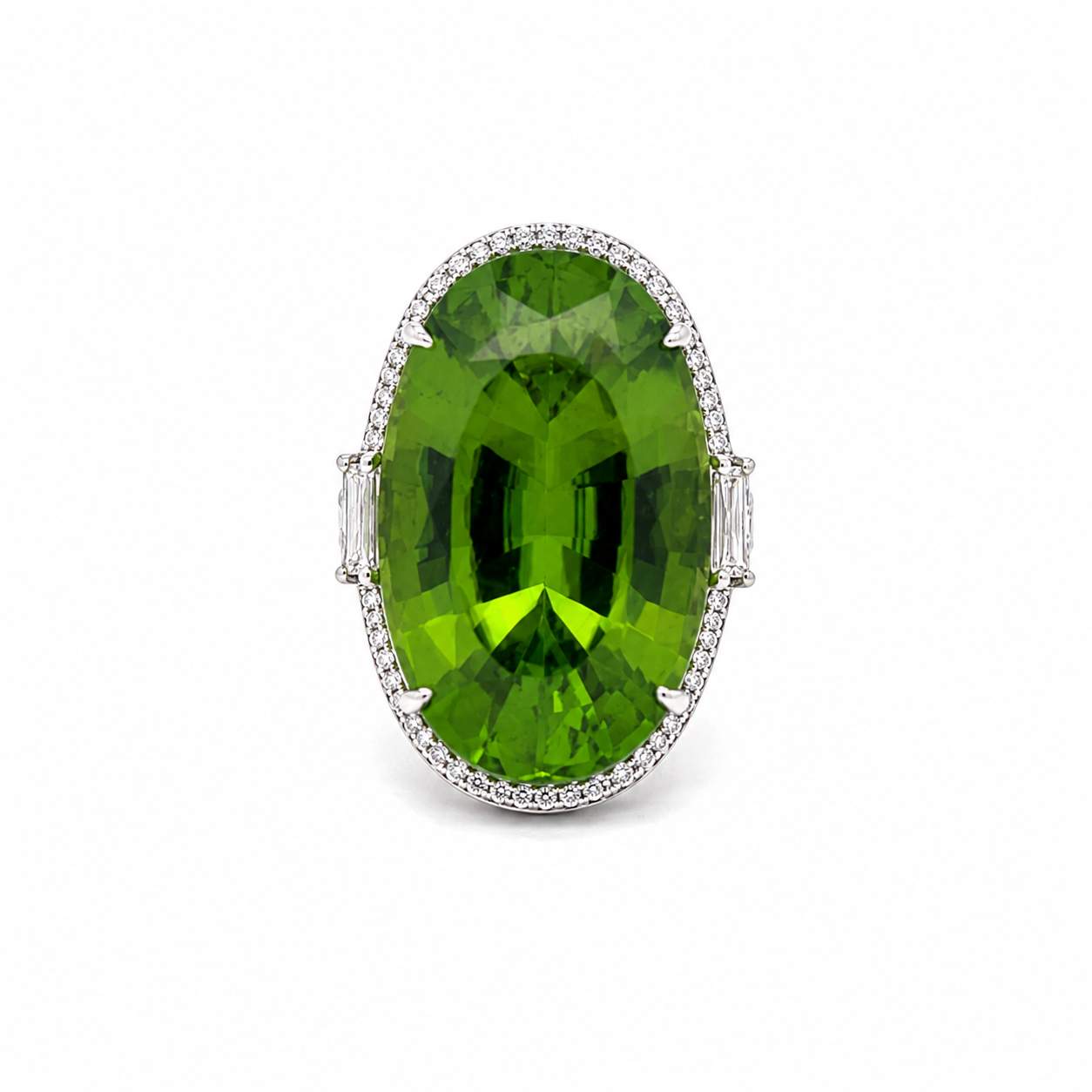 Peridot & Diamond Ring