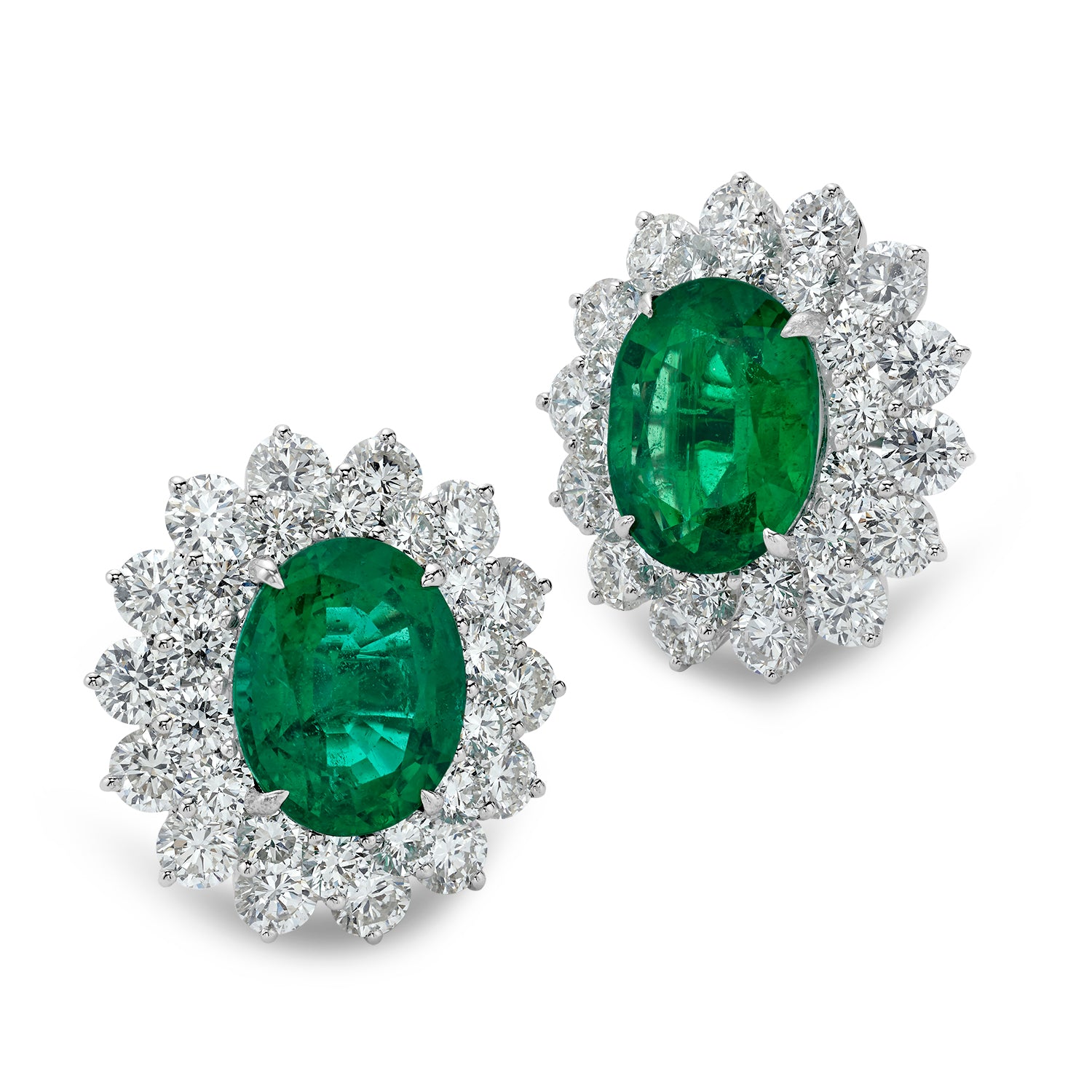 Halo Emerald Stud Earrings