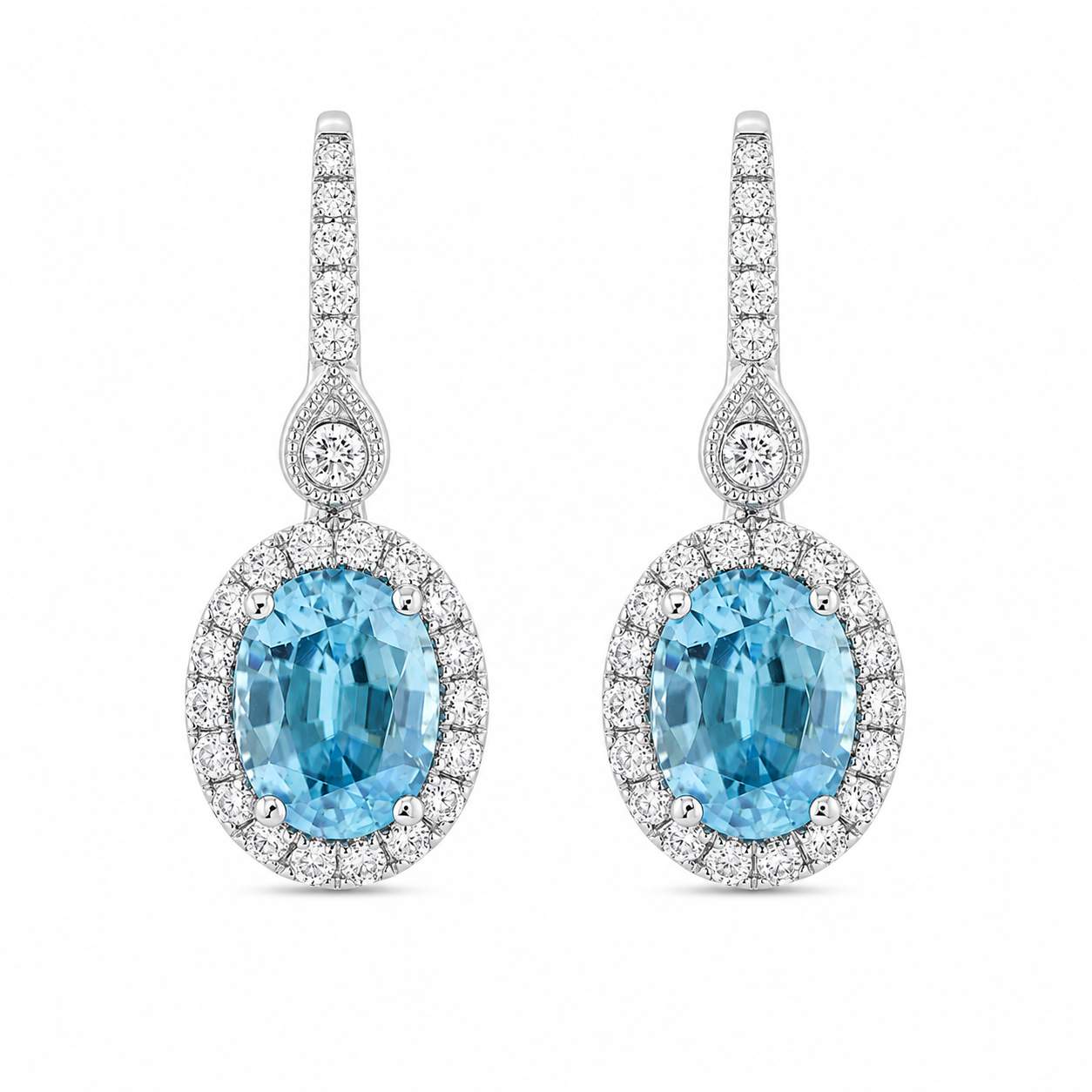 Zircon & Diamond Dangle Earrings