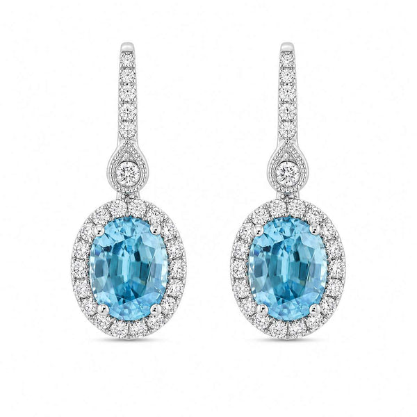 Zircon & Diamond Dangle Earrings