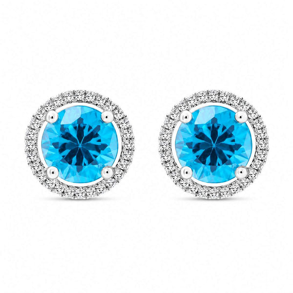 Halo Zircon Stud Earrings