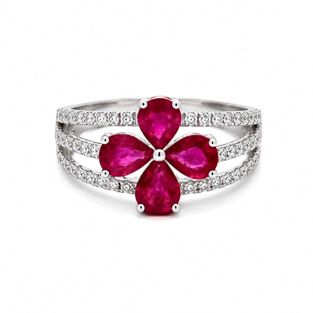 Ruby Flower Ring