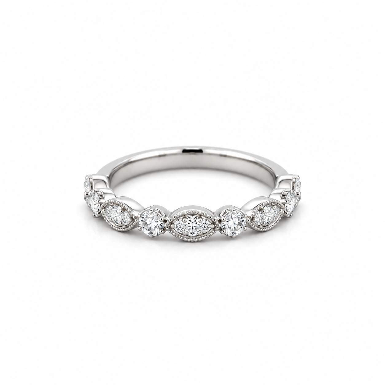 Diamond Half-Way Bezel-Set Band