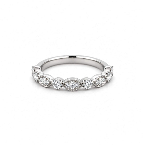 Diamond Half-Way Bezel-Set Band