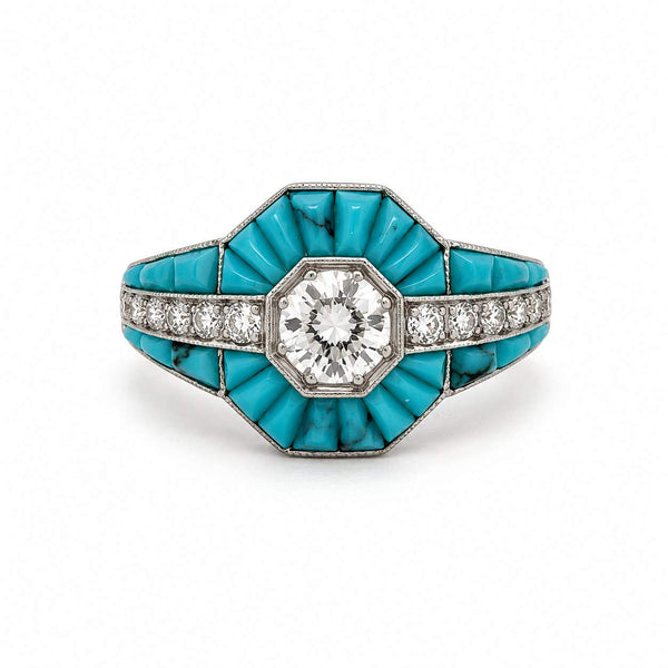 Turquoise & Diamond Ring