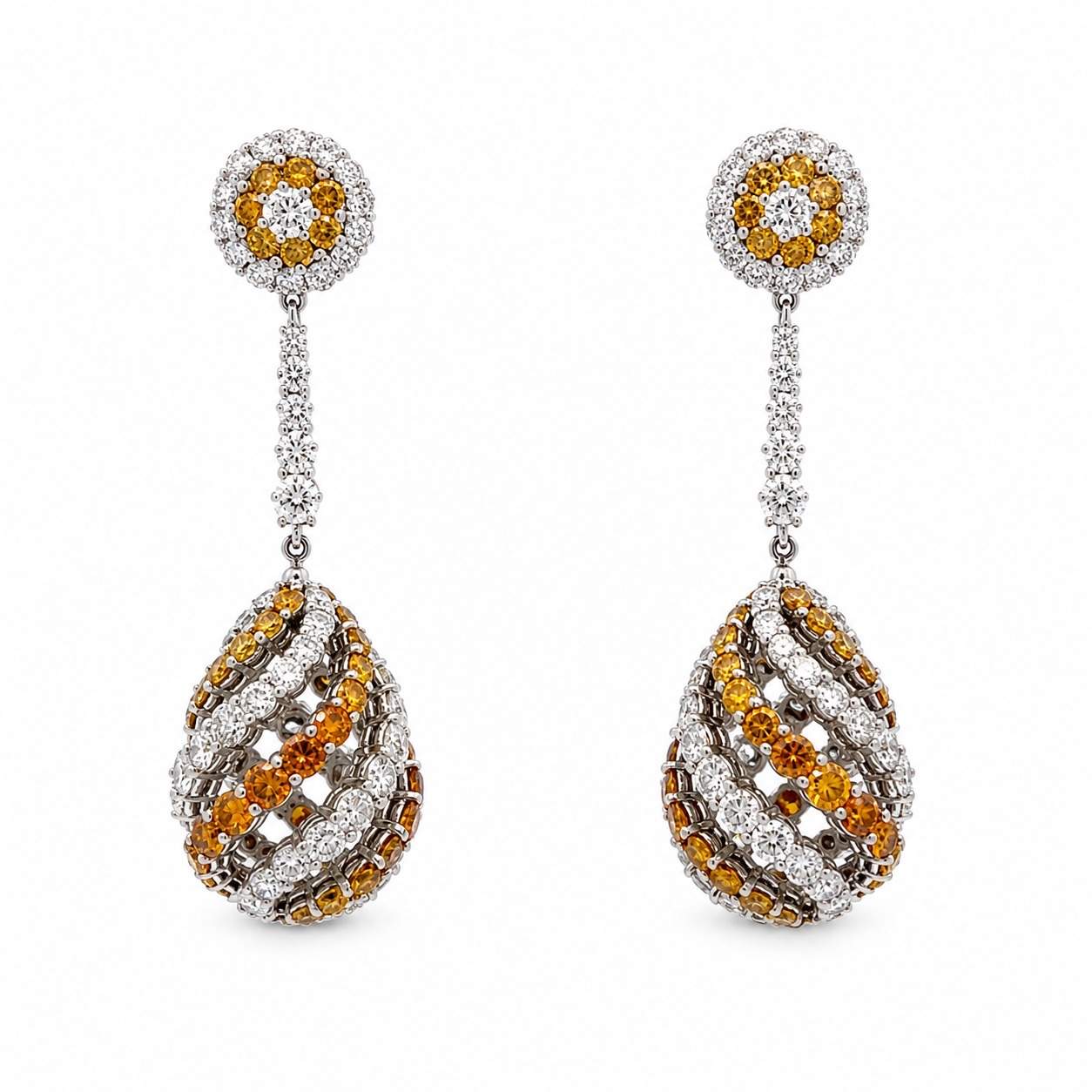 Diamond Spinel Dangle Earrings