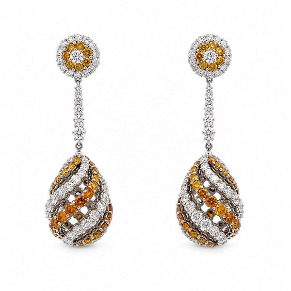 Diamond Spinel Dangle Earrings