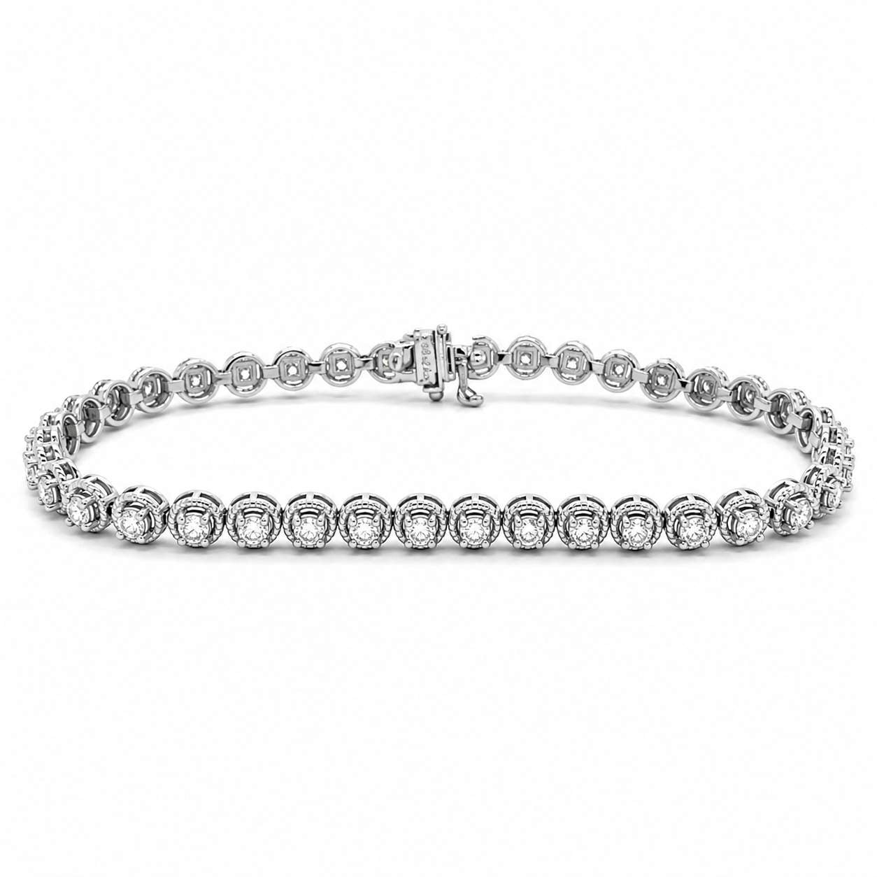 Bezel-Set Diamond Tennis Bracelet