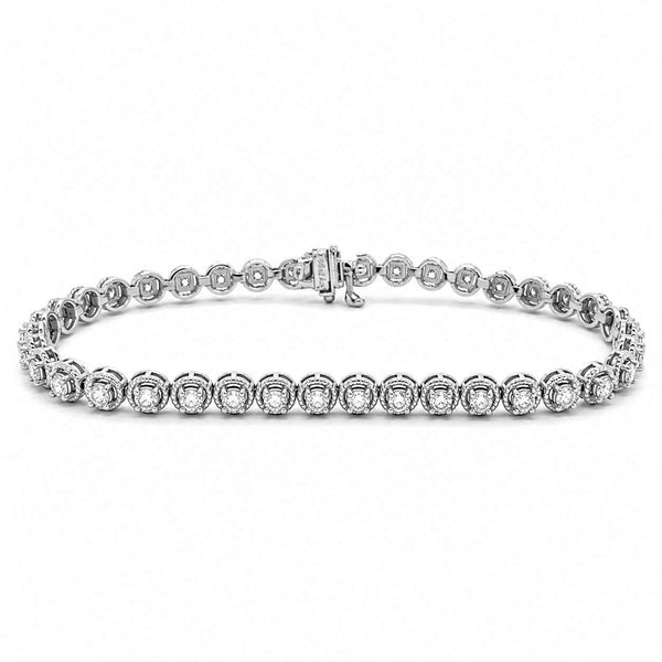 Bezel-Set Diamond Tennis Bracelet