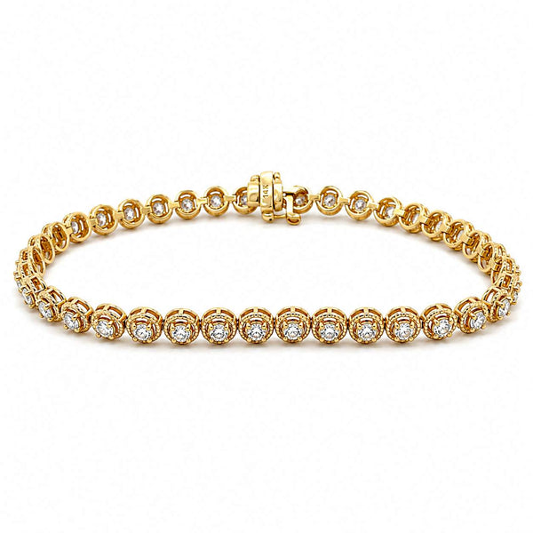 Bezel-Set Diamond Tennis Bracelet