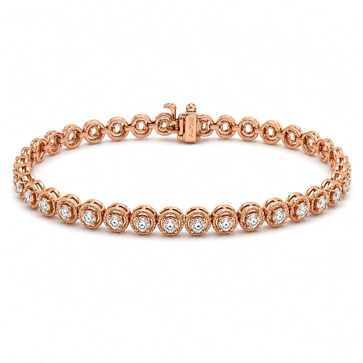 Bezel-Set Diamond Tennis Bracelet