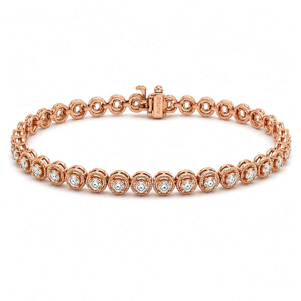 Bezel-Set Diamond Tennis Bracelet