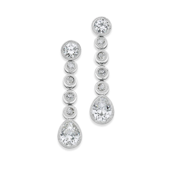 Diamond Bezel-Set Dangle Earrings