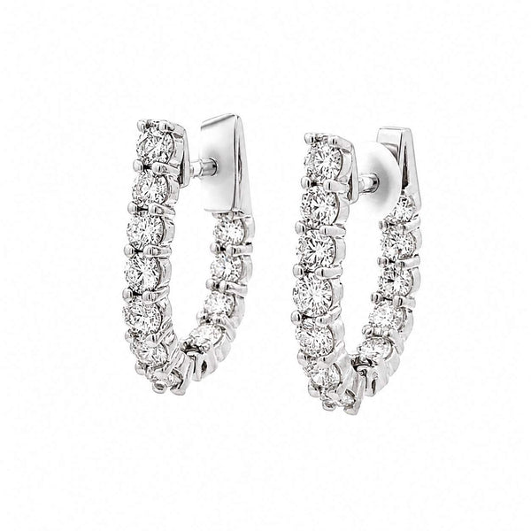 Oval Diamond Hoop Earrings