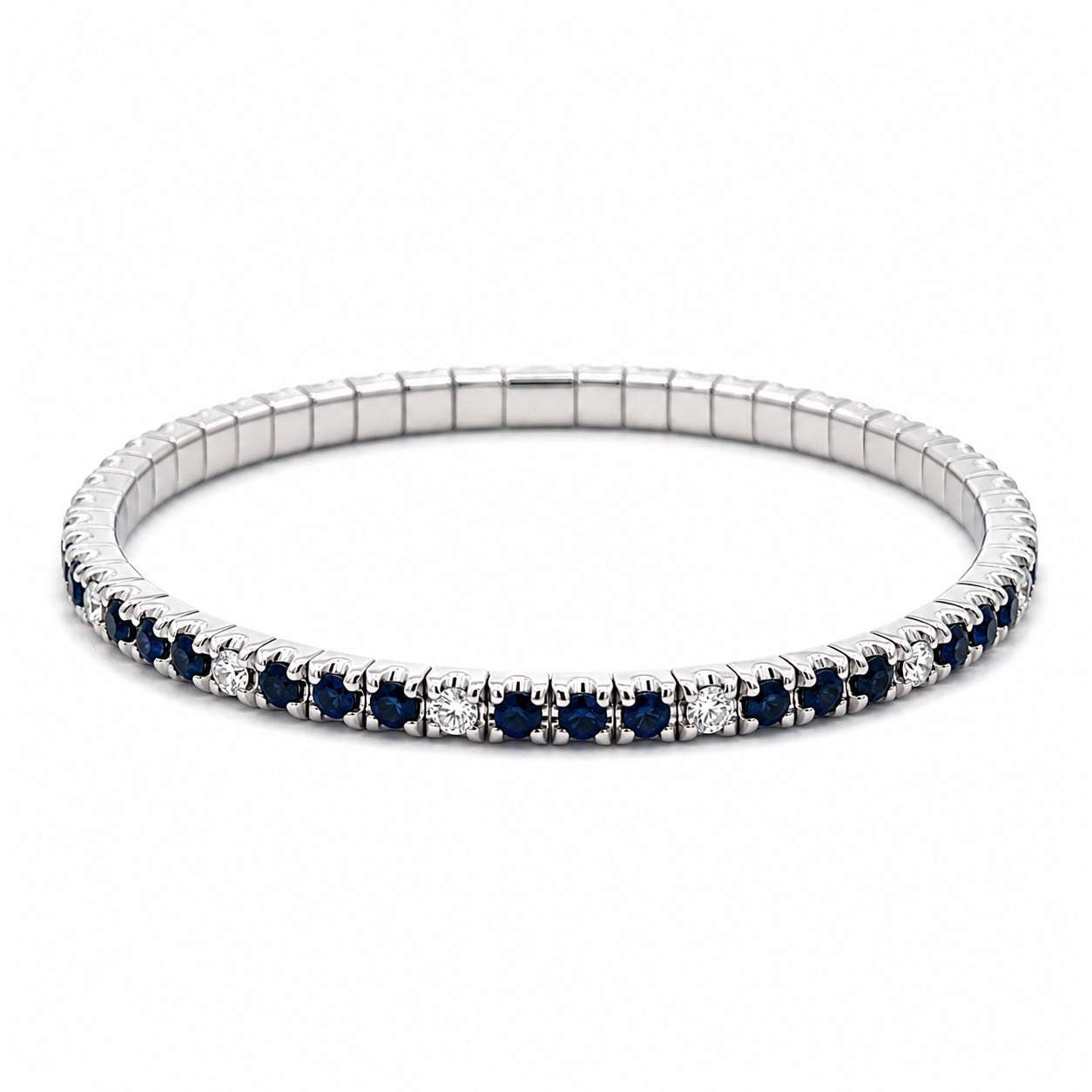 Sapphire & Diamond Stretch Bracelet