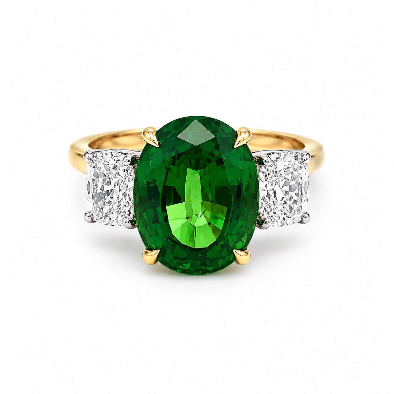 Tsavorite & Diamond Ring