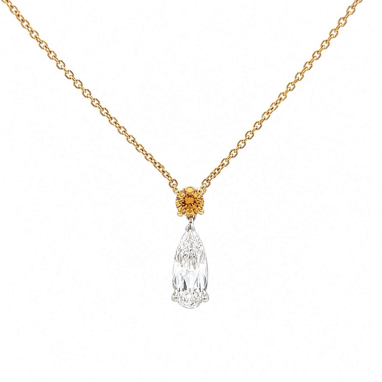 Yellow Diamond Pendant Necklace