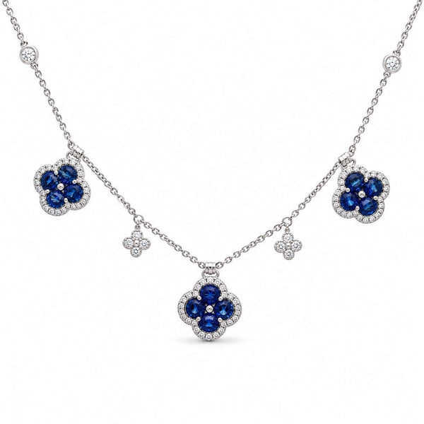 Sapphire By The Inch Clover Necklace