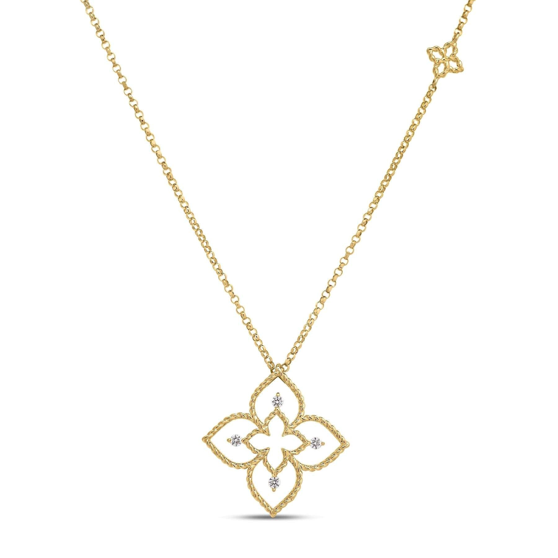 Roberto Coin Small Princess Flower Open Frame Pendant