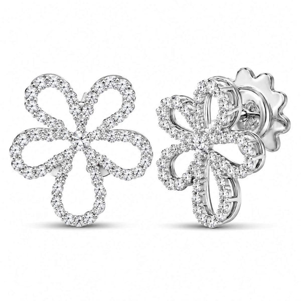 Roberto Coin Jasmine Outline Flower Stud Earrings
