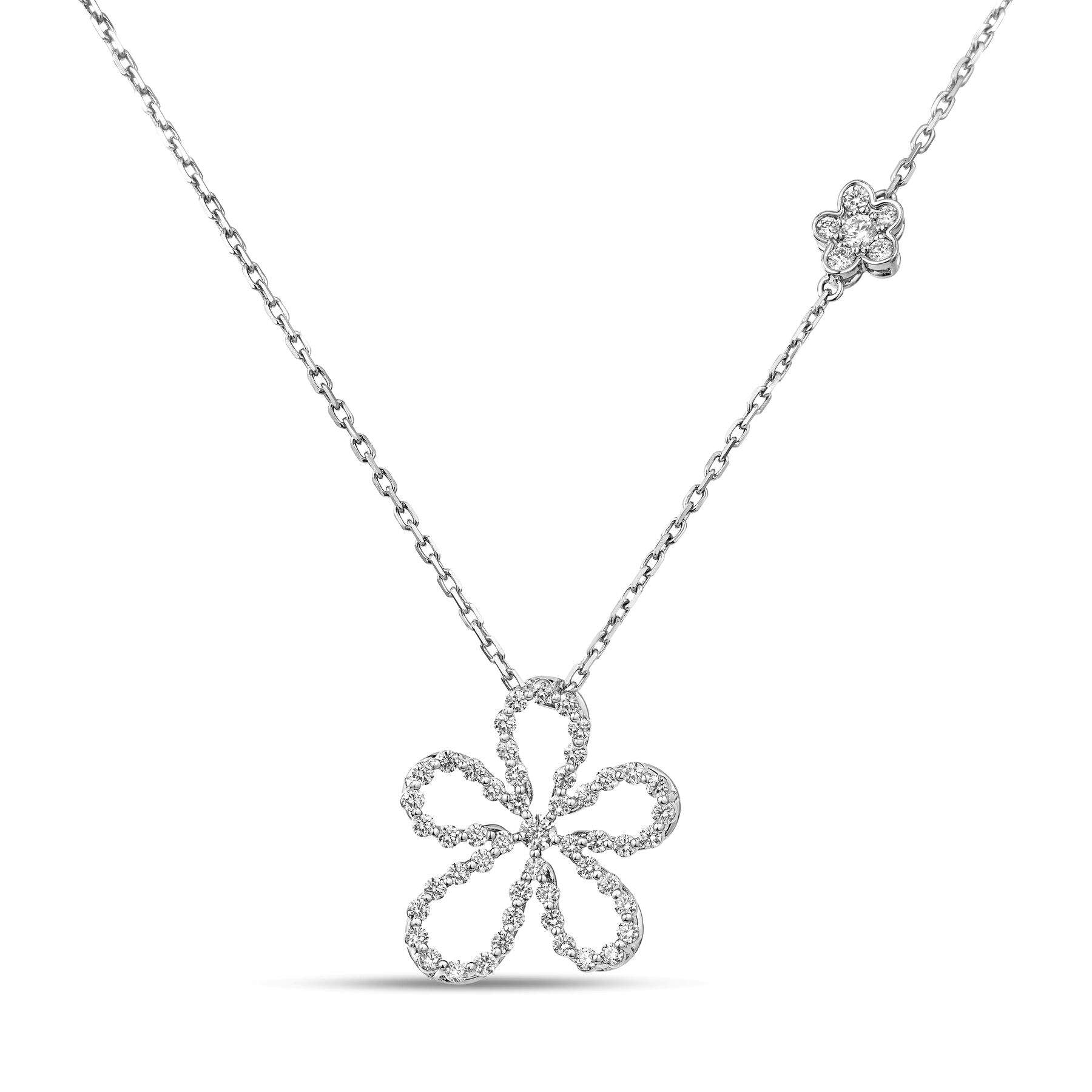 Roberto Coin Jasmine Flower Large Outline Pendant