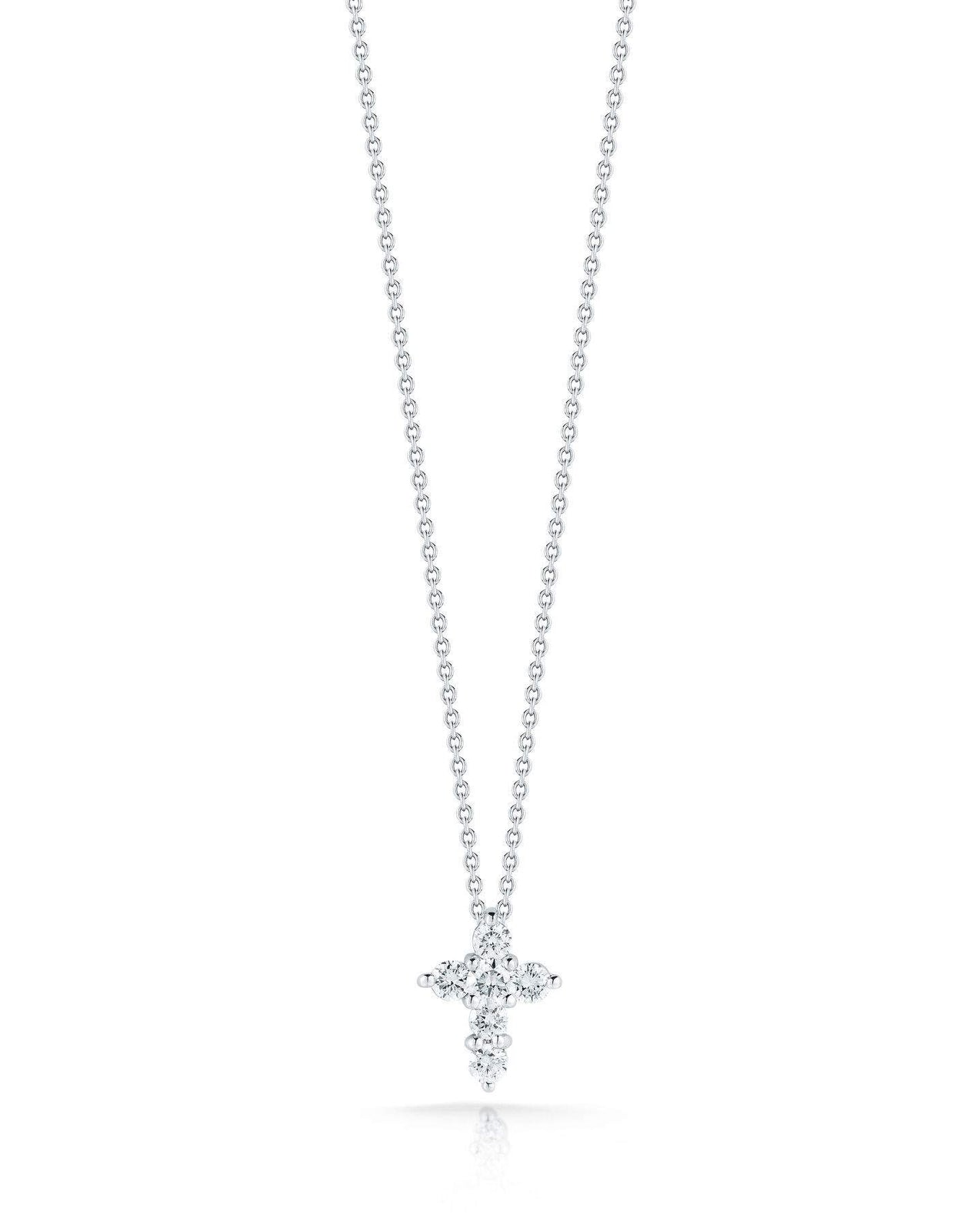 Roberto Coin Tiny Treasure Mini Cross Pendant Necklace