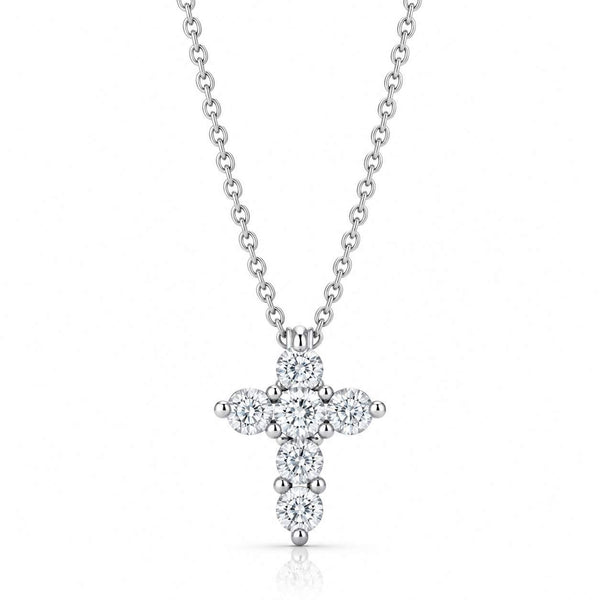 Roberto Coin Tiny Treasure Mini Cross Pendant Necklace