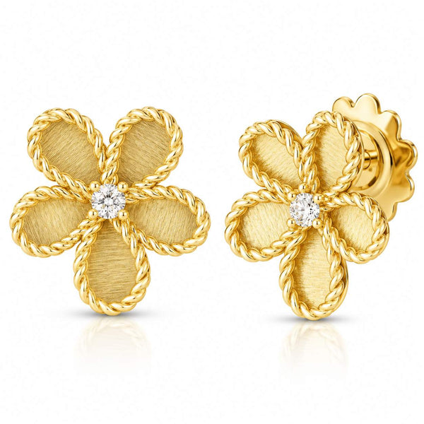 Roberto Coin Jasmine Satin-Finish Flower Stud Earrings