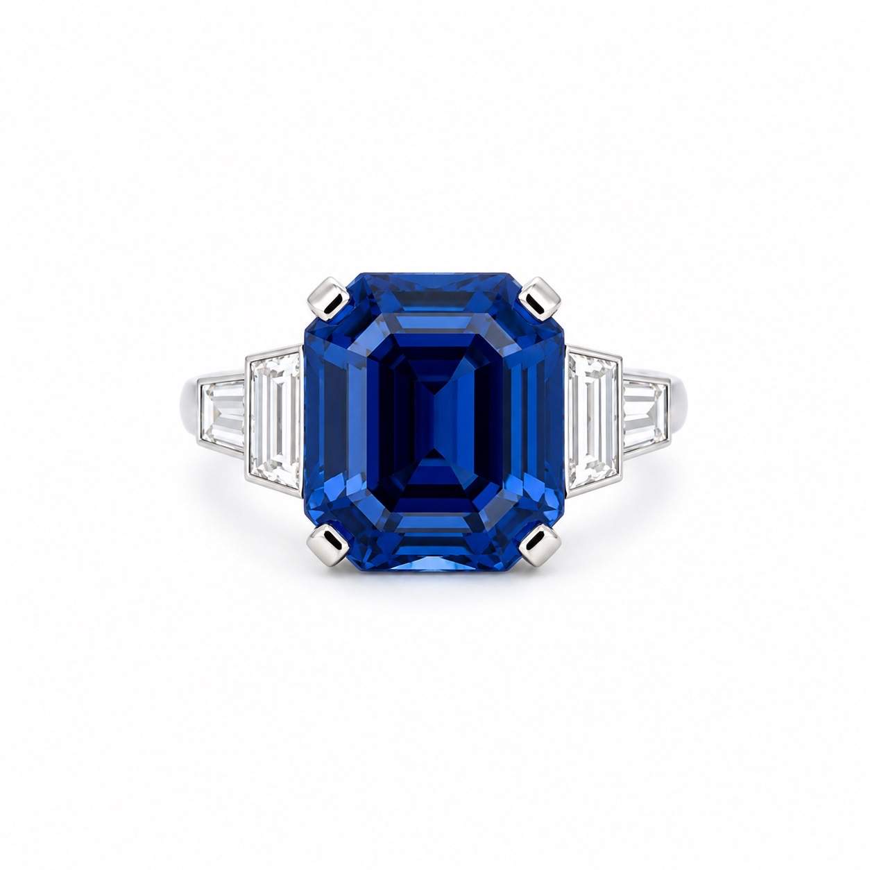 Blue Sapphire & Diamond Ring