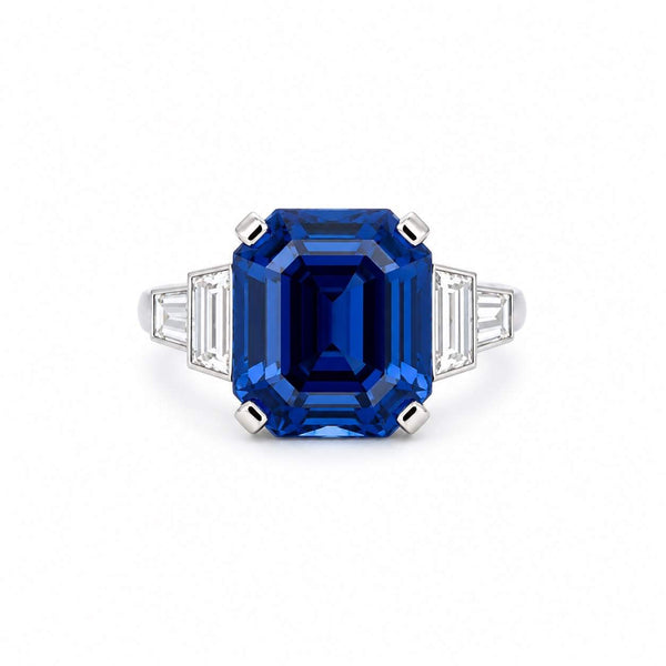 Blue Sapphire & Diamond Ring