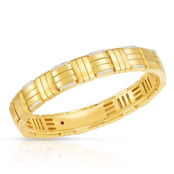 Roberto Coin Veneto Accent Woven Single Row Wide Bangle