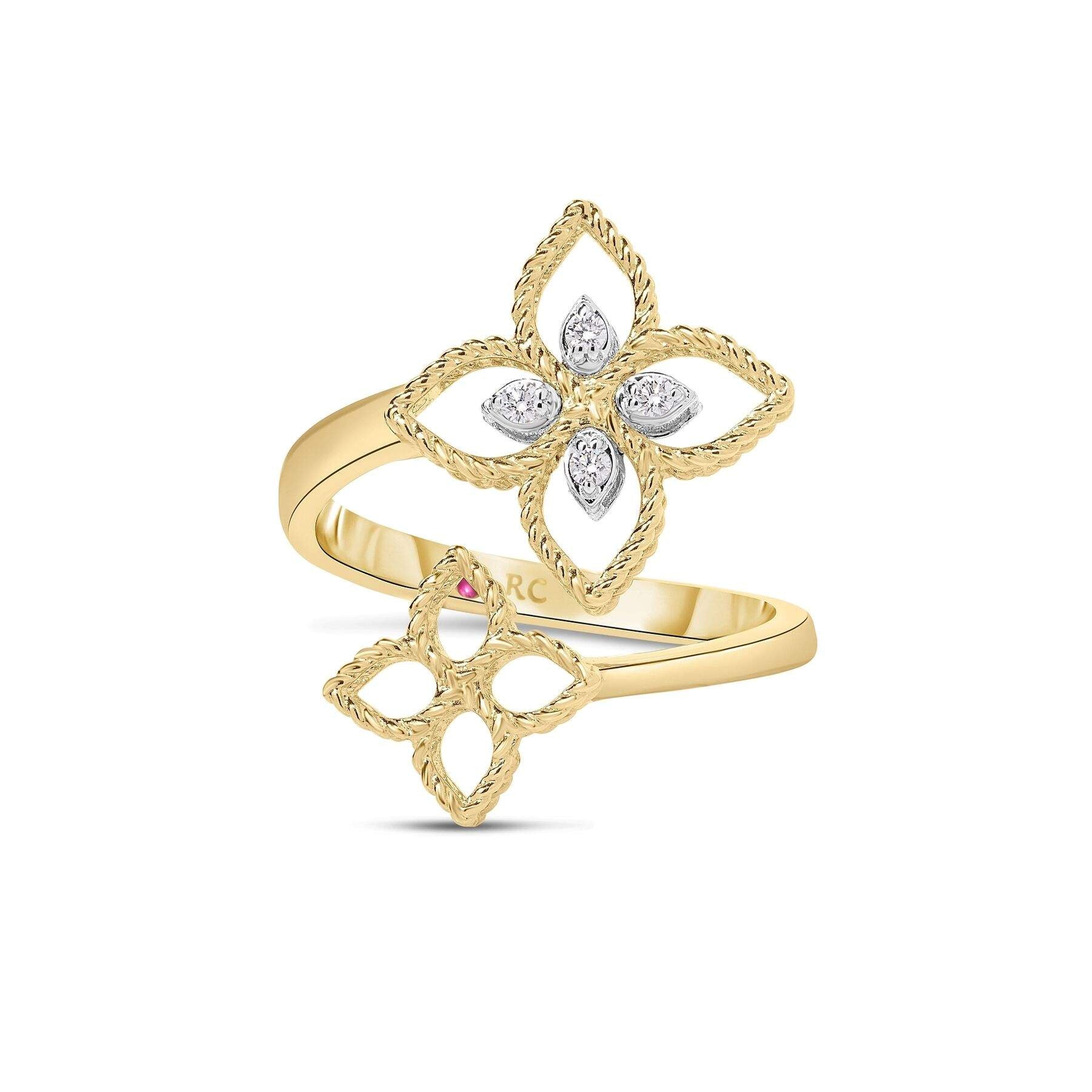 Roberto Coin Princess Flower Open Frame Bypass Ring