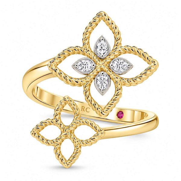 Roberto Coin Princess Flower Open Frame Bypass Ring