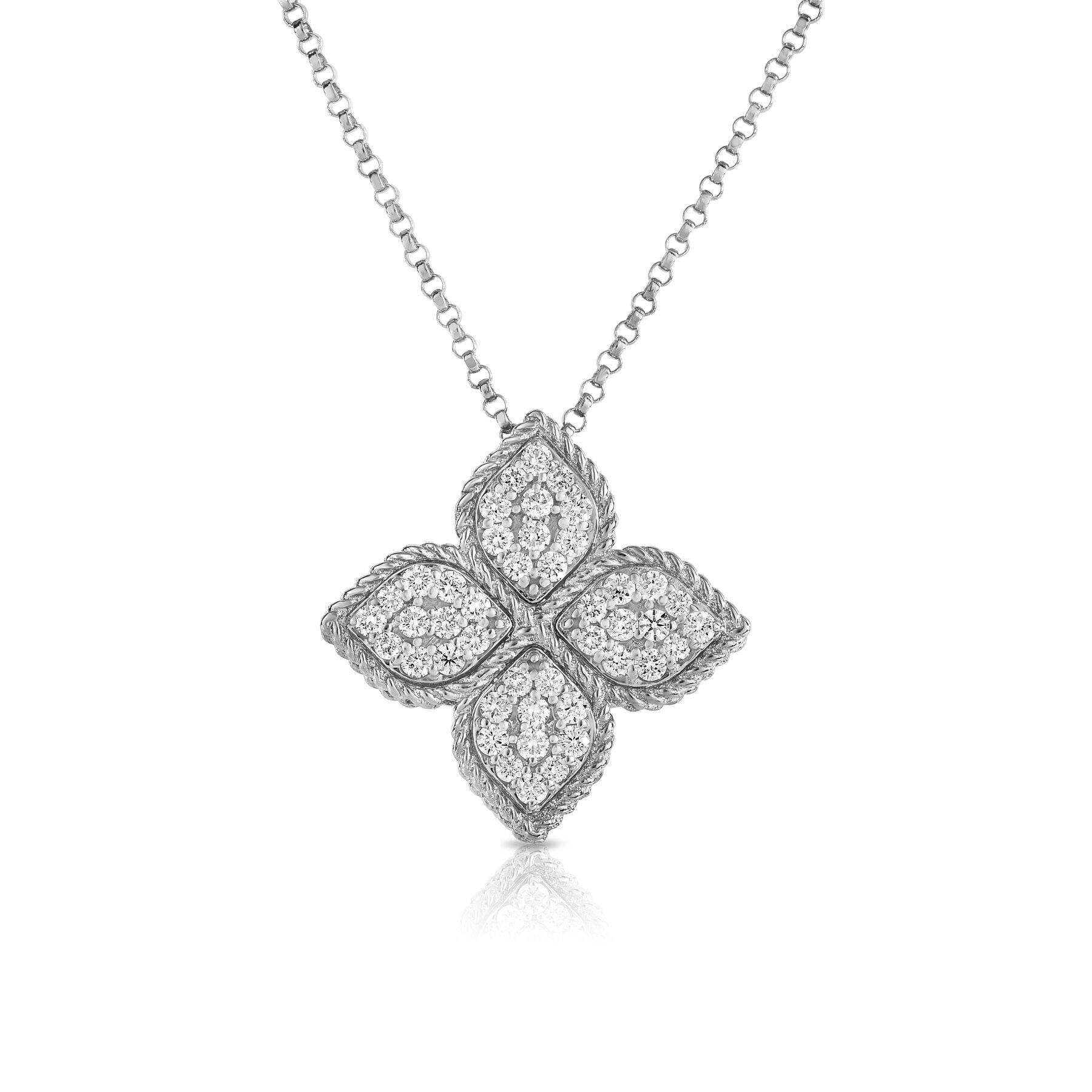 Roberto Coin Princess Flower Large Pendant Necklace