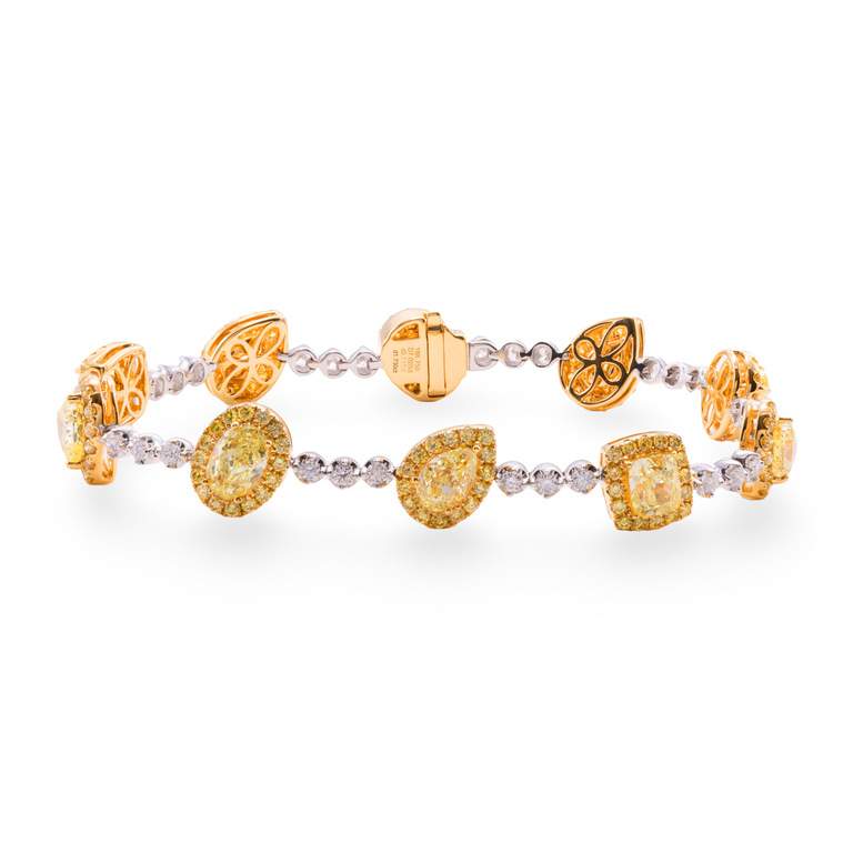 Yellow And White Diamond Bracelet