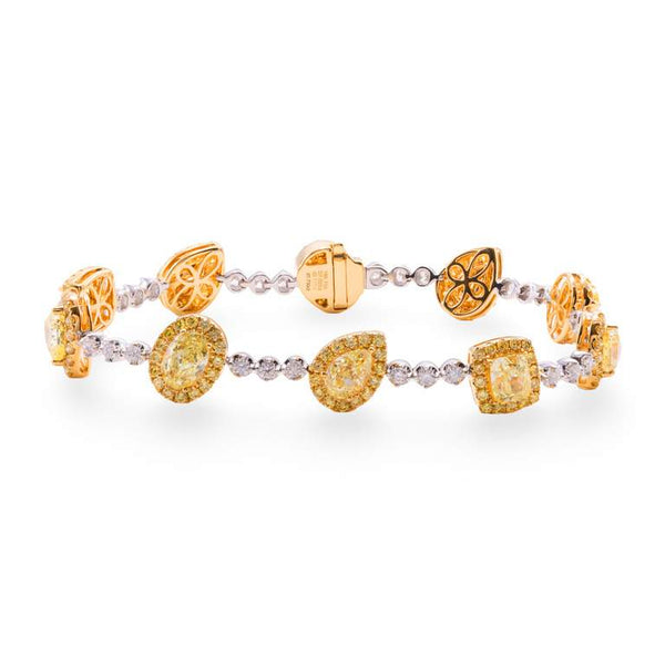 Yellow And White Diamond Bracelet