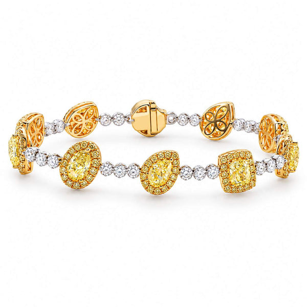 Yellow And White Diamond Bracelet