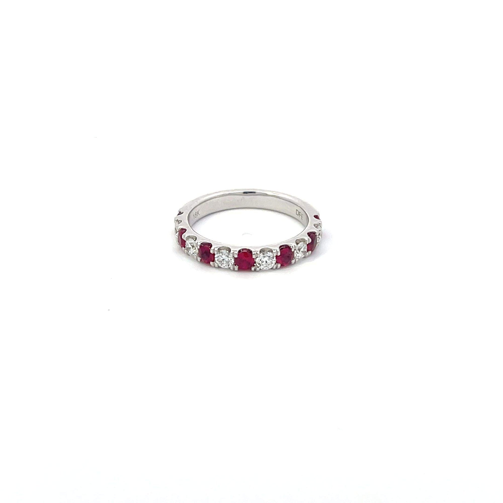 RUBY AND DIAMOND WEDDING BAND