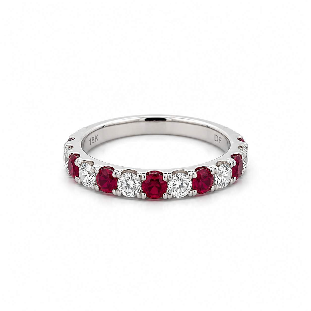 RUBY AND DIAMOND WEDDING BAND