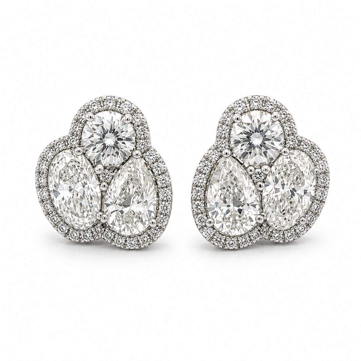 Halo Diamond Stud Earrings