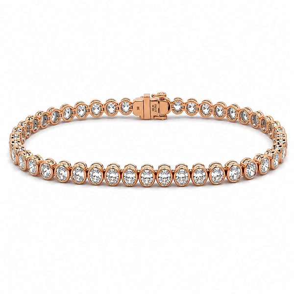 Bezel-Set Diamond Tennis Bracelet