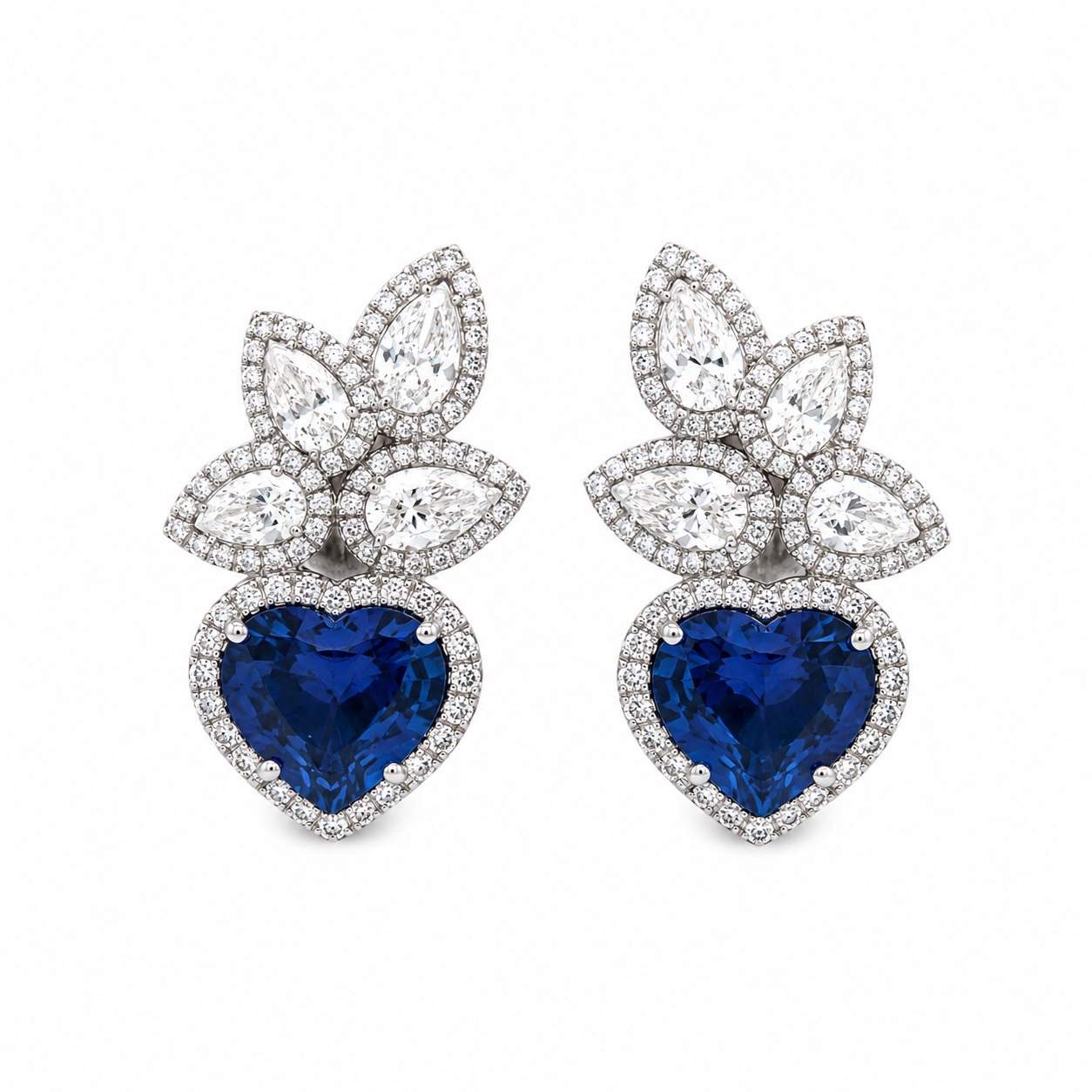 Sapphire Flower Earrings