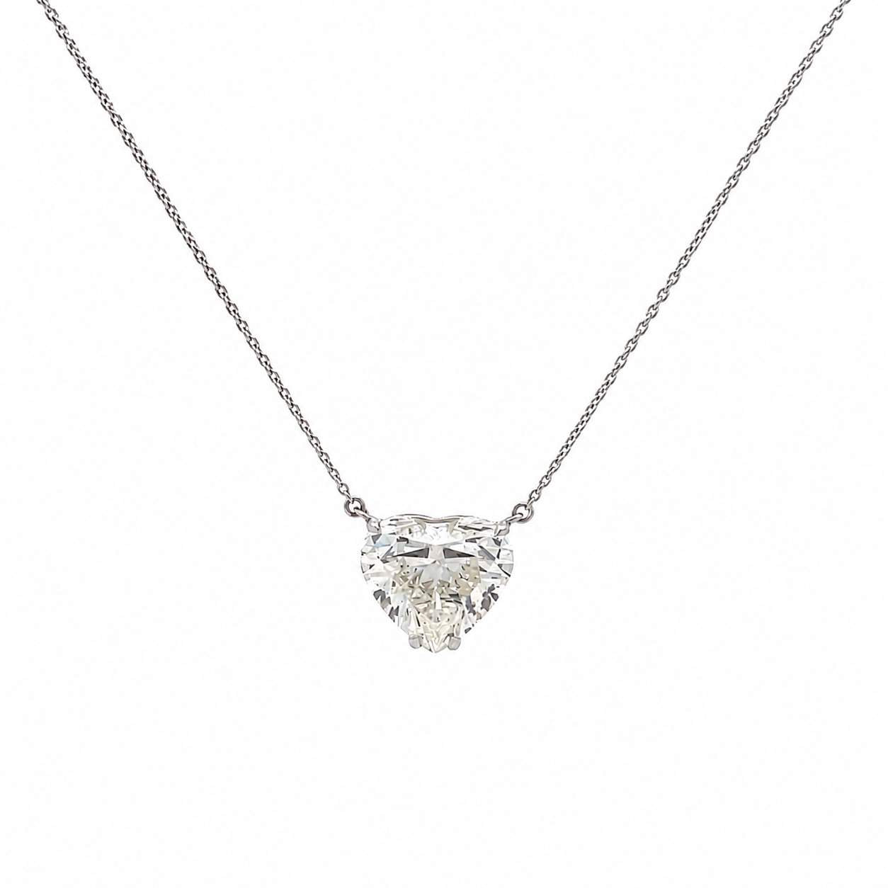 Heart-Shape Diamond Pendant Necklace