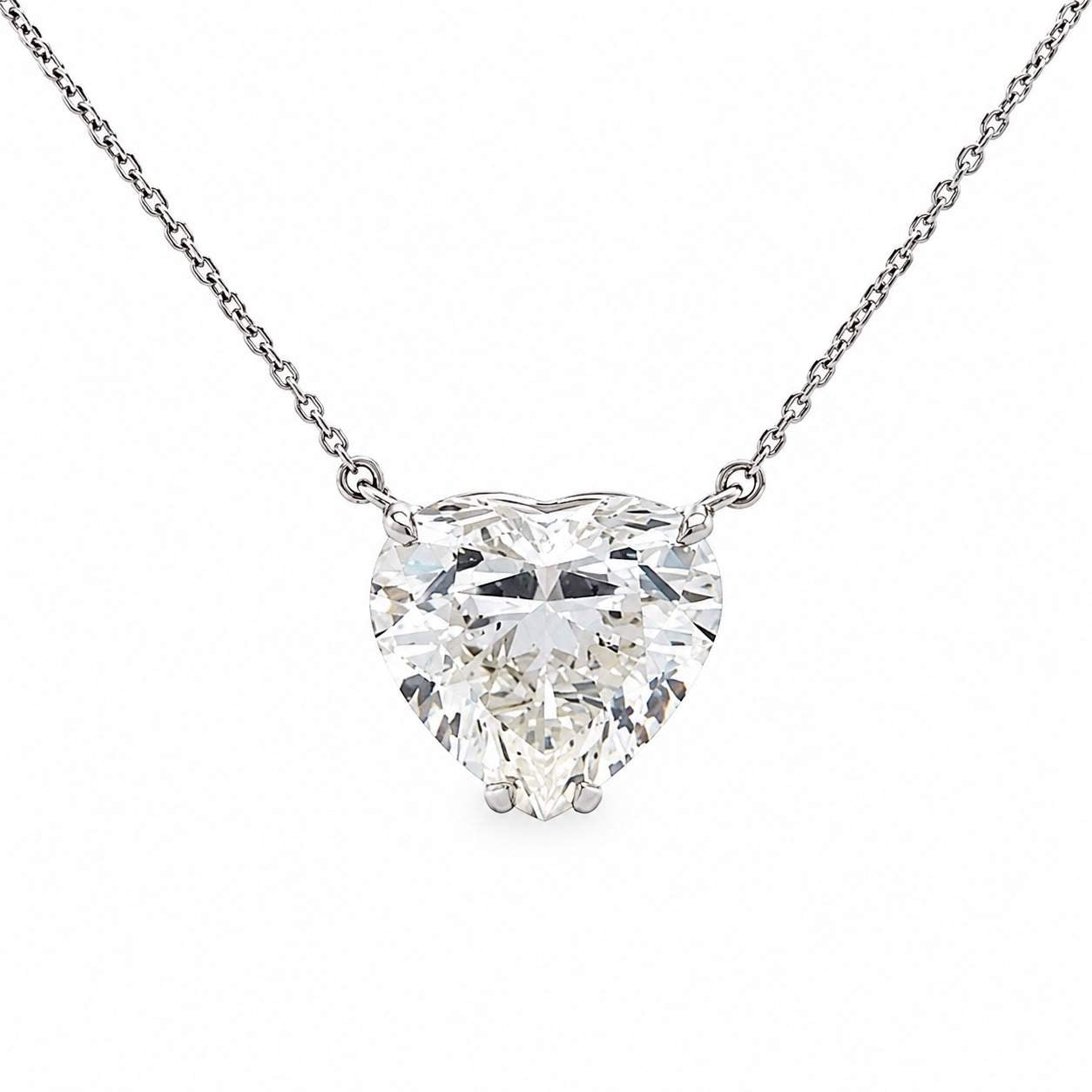 Heart-Shape Diamond Pendant Necklace
