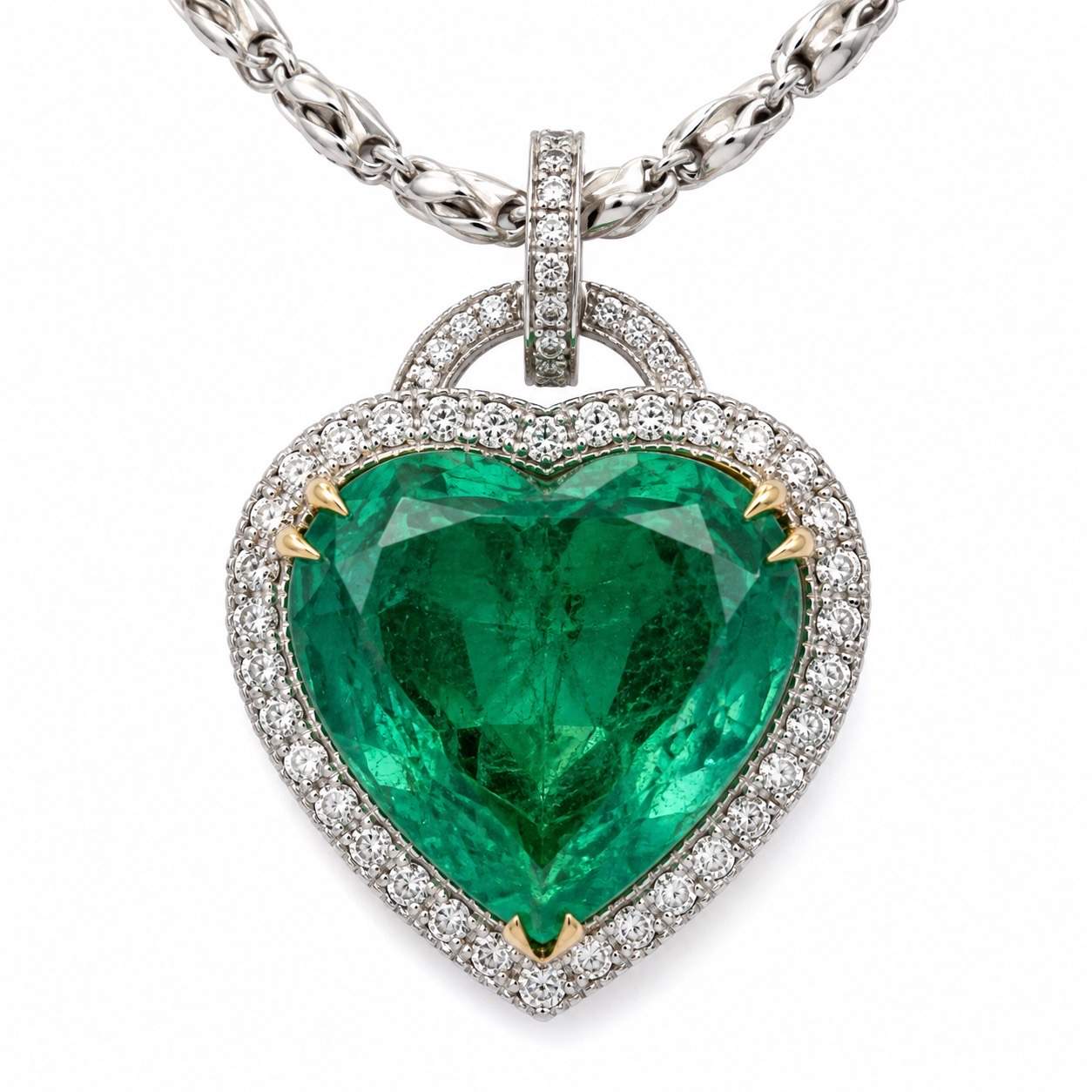 Emerald Heart Pendant Necklace
