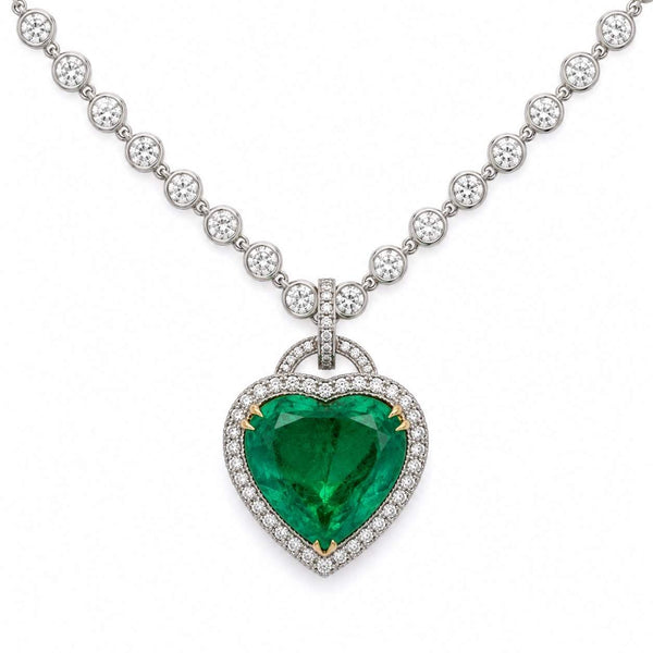 Emerald Heart Pendant Necklace
