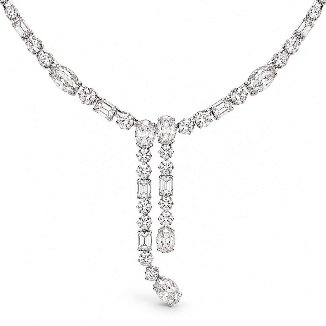 Lariat Diamond Tennis Necklace