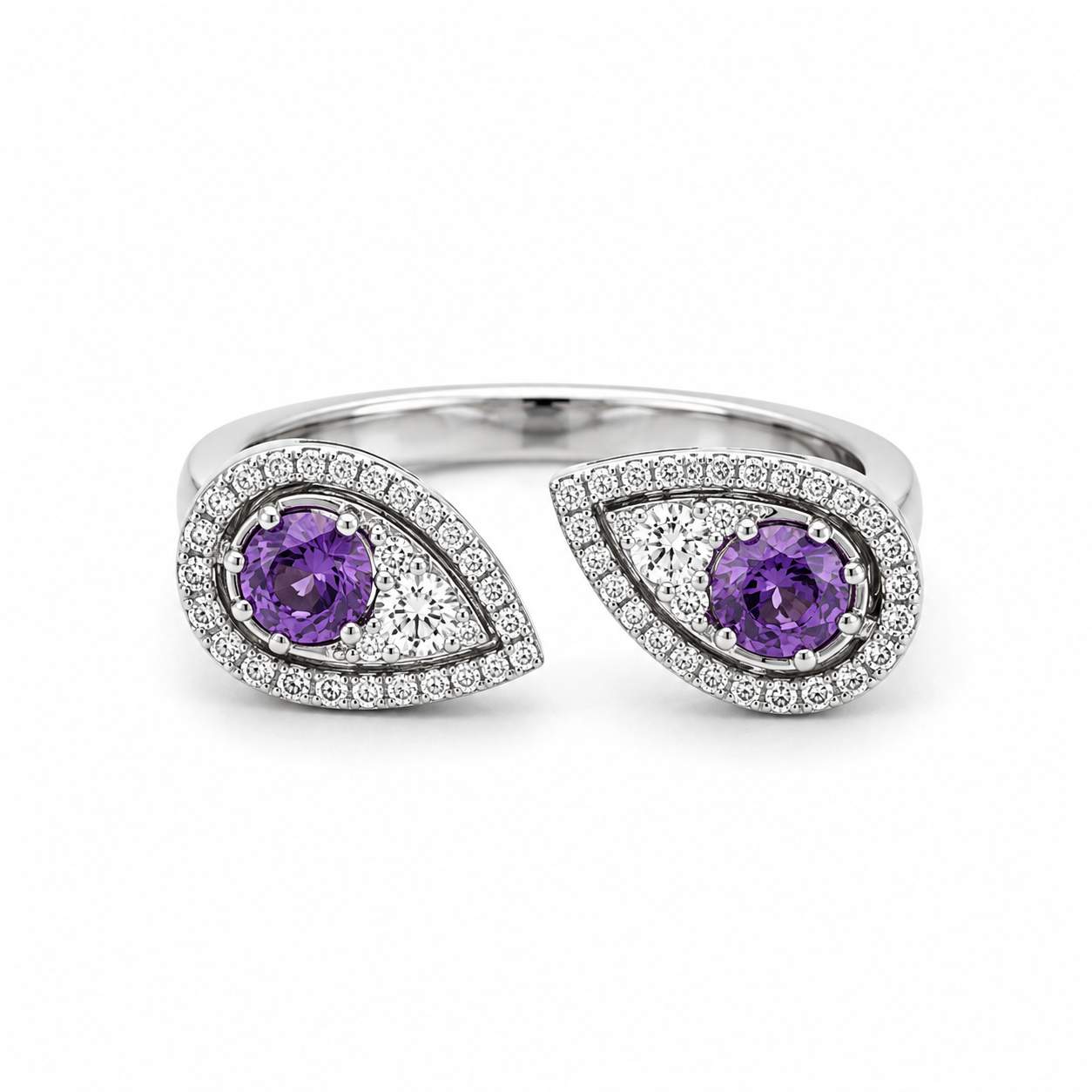 Sapphire & Diamond Bypass Ring